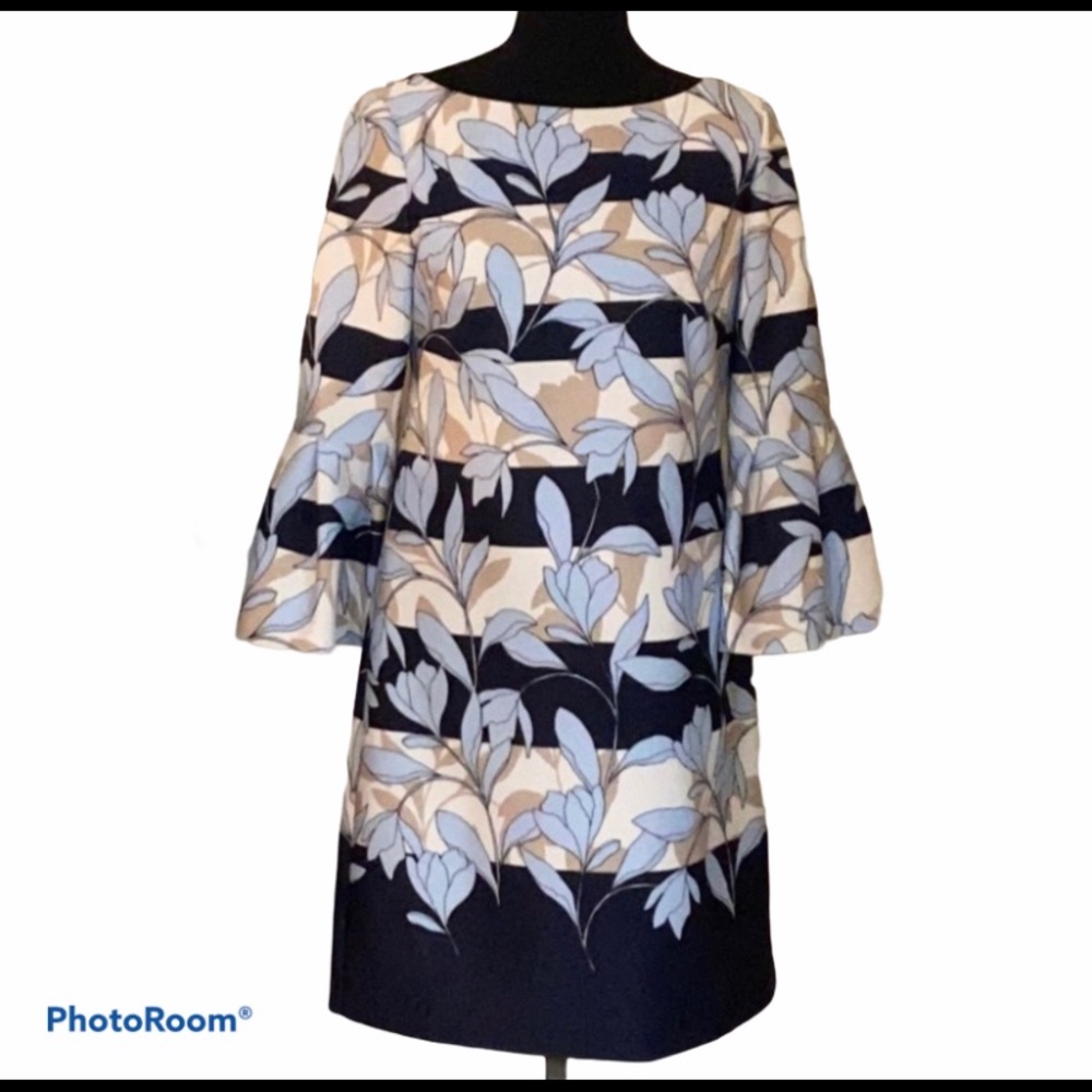 Vince Camuto Bell-Sleeved Floral Dress, Size 4